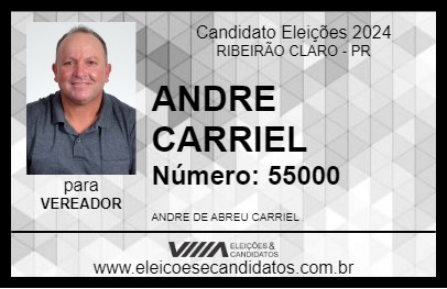 Candidato ANDRE CARRIEL 2024 - RIBEIRÃO CLARO - Eleições