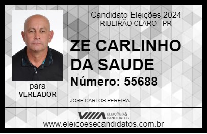 Candidato ZE CARLINHO DA SAUDE 2024 - RIBEIRÃO CLARO - Eleições