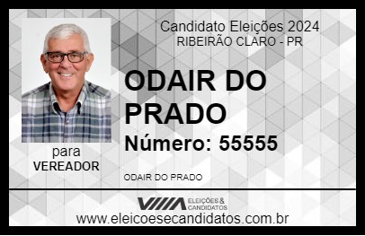 Candidato ODAIR DO PRADO 2024 - RIBEIRÃO CLARO - Eleições