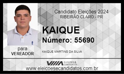 Candidato KAIQUE 2024 - RIBEIRÃO CLARO - Eleições