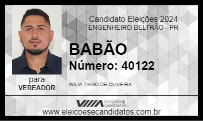 Candidato BABÃO 2024 - ENGENHEIRO BELTRÃO - Eleições