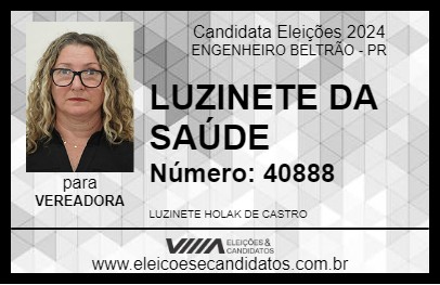 Candidato LUZINETE DA SAÚDE 2024 - ENGENHEIRO BELTRÃO - Eleições