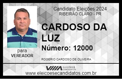 Candidato CARDOSO DA LUZ 2024 - RIBEIRÃO CLARO - Eleições