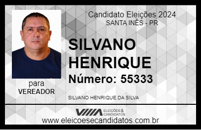 Candidato SILVANO HENRIQUE 2024 - SANTA INÊS - Eleições