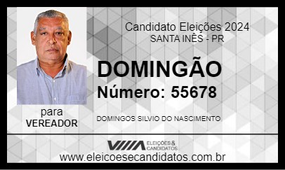 Candidato DOMINGÃO 2024 - SANTA INÊS - Eleições