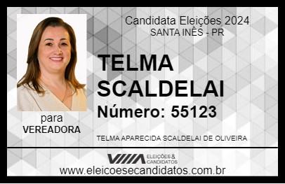 Candidato TELMA SCALDELAI 2024 - SANTA INÊS - Eleições