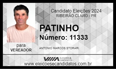 Candidato PATINHO  2024 - RIBEIRÃO CLARO - Eleições