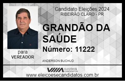 Candidato GRANDÃO DA SAÚDE  2024 - RIBEIRÃO CLARO - Eleições