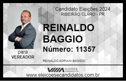 Candidato REINALDO BAGGIO 2024 - RIBEIRÃO CLARO - Eleições