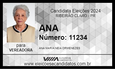 Candidato ANA  2024 - RIBEIRÃO CLARO - Eleições