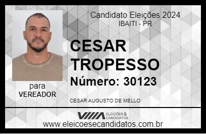 Candidato CESAR TROPESSO 2024 - IBAITI - Eleições