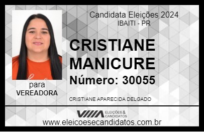 Candidato CRISTIANE MANICURE 2024 - IBAITI - Eleições