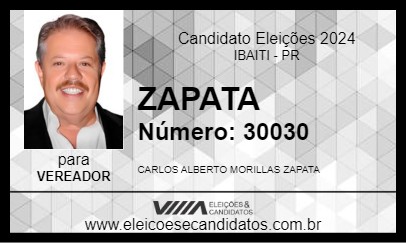 Candidato ZAPATA 2024 - IBAITI - Eleições