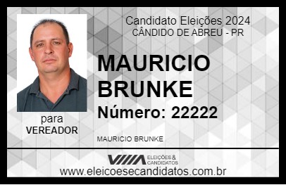 Candidato MAURICIO BRUNKE 2024 - CÂNDIDO DE ABREU - Eleições