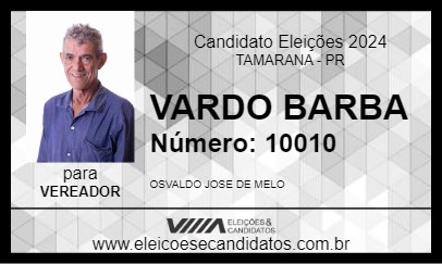 Candidato VARDO BARBA 2024 - TAMARANA - Eleições