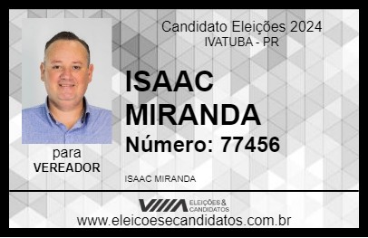 Candidato ISAAC MIRANDA 2024 - IVATUBA - Eleições