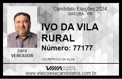 Candidato IVO DA VILA RURAL 2024 - IVATUBA - Eleições