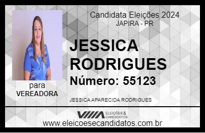 Candidato JESSICA RODRIGUES 2024 - JAPIRA - Eleições