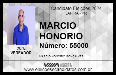 Candidato MARCIO HONORIO 2024 - JAPIRA - Eleições