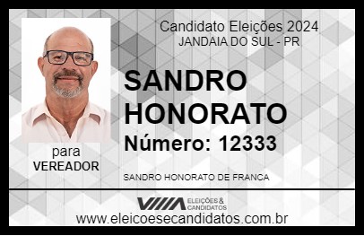 Candidato SANDRO HONORATO 2024 - JANDAIA DO SUL - Eleições