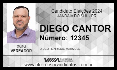 Candidato DIEGO CANTOR 2024 - JANDAIA DO SUL - Eleições