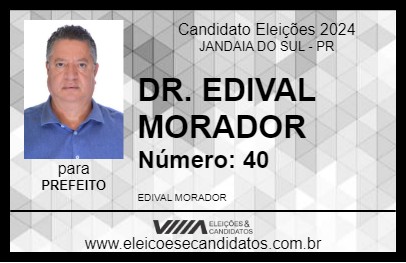 Candidato DR. EDIVAL MORADOR 2024 - JANDAIA DO SUL - Eleições