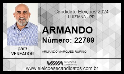 Candidato ARMANDO 2024 - LUIZIANA - Eleições