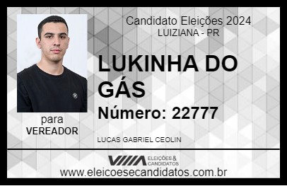 Candidato LUKINHA DO GÁS 2024 - LUIZIANA - Eleições