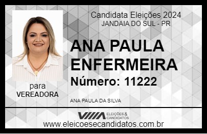 Candidato ANA PAULA ENFERMEIRA 2024 - JANDAIA DO SUL - Eleições