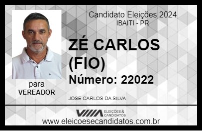 Candidato ZÉ CARLOS (FIO) 2024 - IBAITI - Eleições