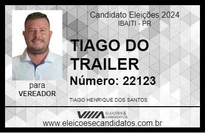 Candidato TIAGO DO TRAILER 2024 - IBAITI - Eleições