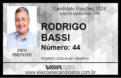 Candidato RODRIGO BASSI 2024 - SANTA MARIANA - Eleições