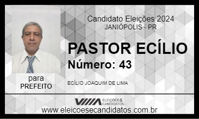 Candidato PASTOR ECÍLIO 2024 - JANIÓPOLIS - Eleições