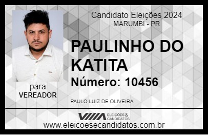 Candidato PAULINHO DO KATITA 2024 - MARUMBI - Eleições