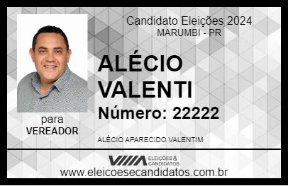 Candidato ALÉCIO VALENTI 2024 - MARUMBI - Eleições