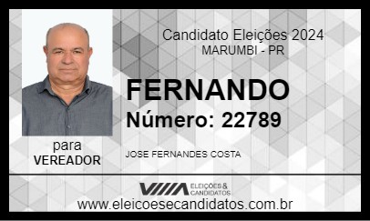 Candidato FERNANDO 2024 - MARUMBI - Eleições