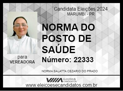 Candidato NORMA DO POSTO DE SAÚDE 2024 - MARUMBI - Eleições