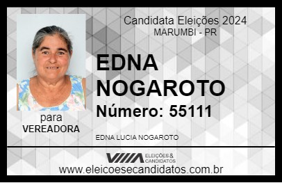 Candidato EDNA NOGAROTO 2024 - MARUMBI - Eleições