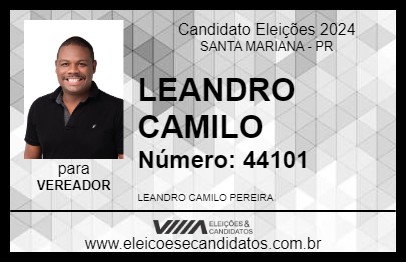 Candidato LEANDRO CAMILO 2024 - SANTA MARIANA - Eleições