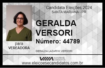 Candidato GERALDA VERSORI 2024 - SANTA MARIANA - Eleições