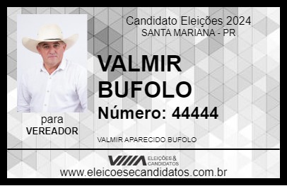 Candidato VALMIR BUFOLO 2024 - SANTA MARIANA - Eleições