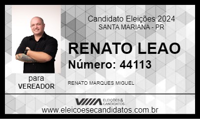 Candidato RENATO LEAO 2024 - SANTA MARIANA - Eleições