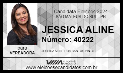 Candidato JESSICA ALINE 2024 - SÃO MATEUS DO SUL - Eleições