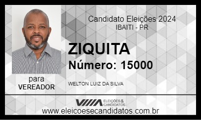 Candidato ZIQUITA 2024 - IBAITI - Eleições