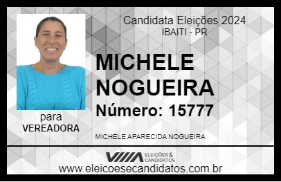 Candidato MICHELE NOGUEIRA 2024 - IBAITI - Eleições