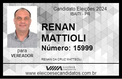 Candidato RENAN MATTIOLI 2024 - IBAITI - Eleições