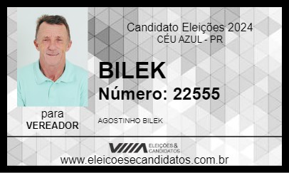 Candidato BILEK 2024 - CÉU AZUL - Eleições