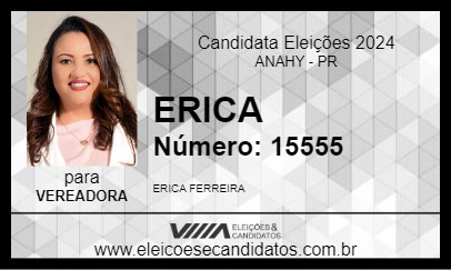 Candidato ERICA 2024 - ANAHY - Eleições