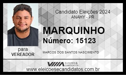 Candidato MARQUINHO 2024 - ANAHY - Eleições