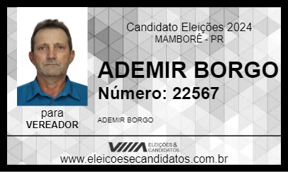 Candidato ADEMIR BORGO 2024 - MAMBORÊ - Eleições